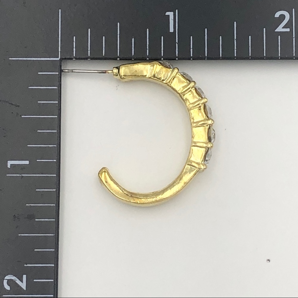 🍀 Chunky Gold Rhinestone Hoop Earrings - Picture 3 of 3
